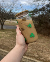 Shamrock Glass Can Cup