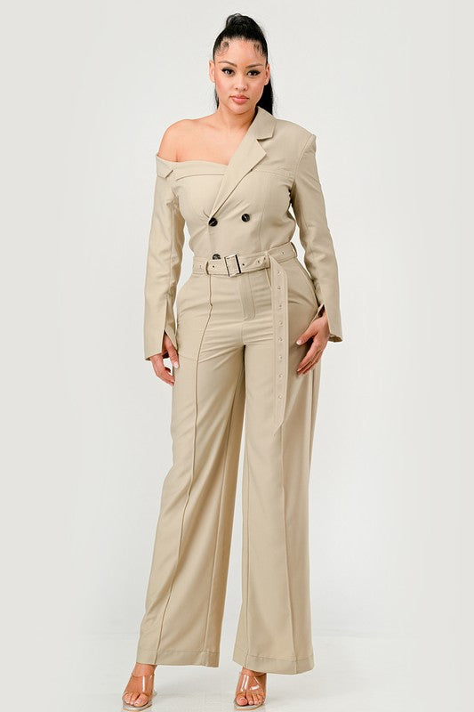 Savannah Elegance Trench Jumpsuit