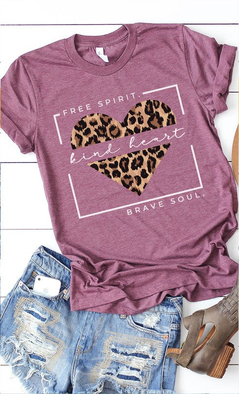 Free Spirit Leopard Heart Graphic Tee PLUS