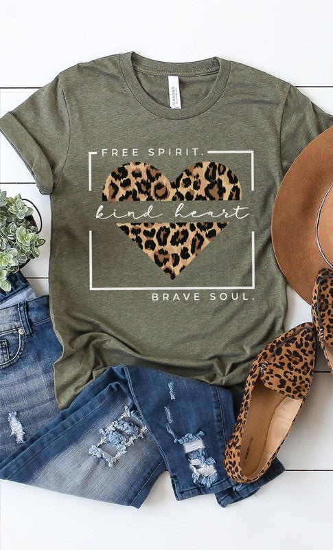 Free Spirit Leopard Heart Graphic Tee PLUS