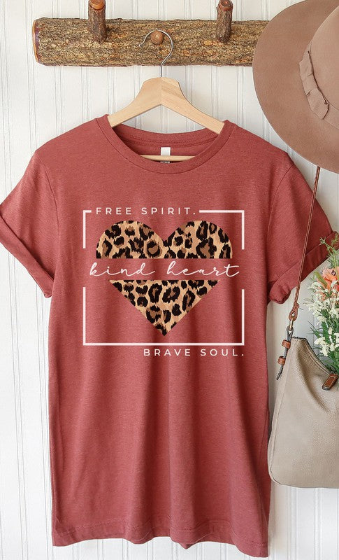 Free Spirit Leopard Heart Graphic Tee PLUS