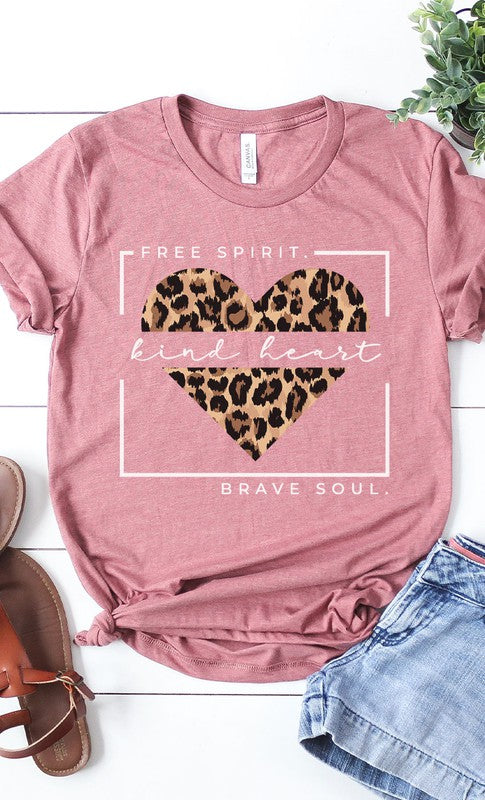 Free Spirit Leopard Heart Graphic Tee PLUS