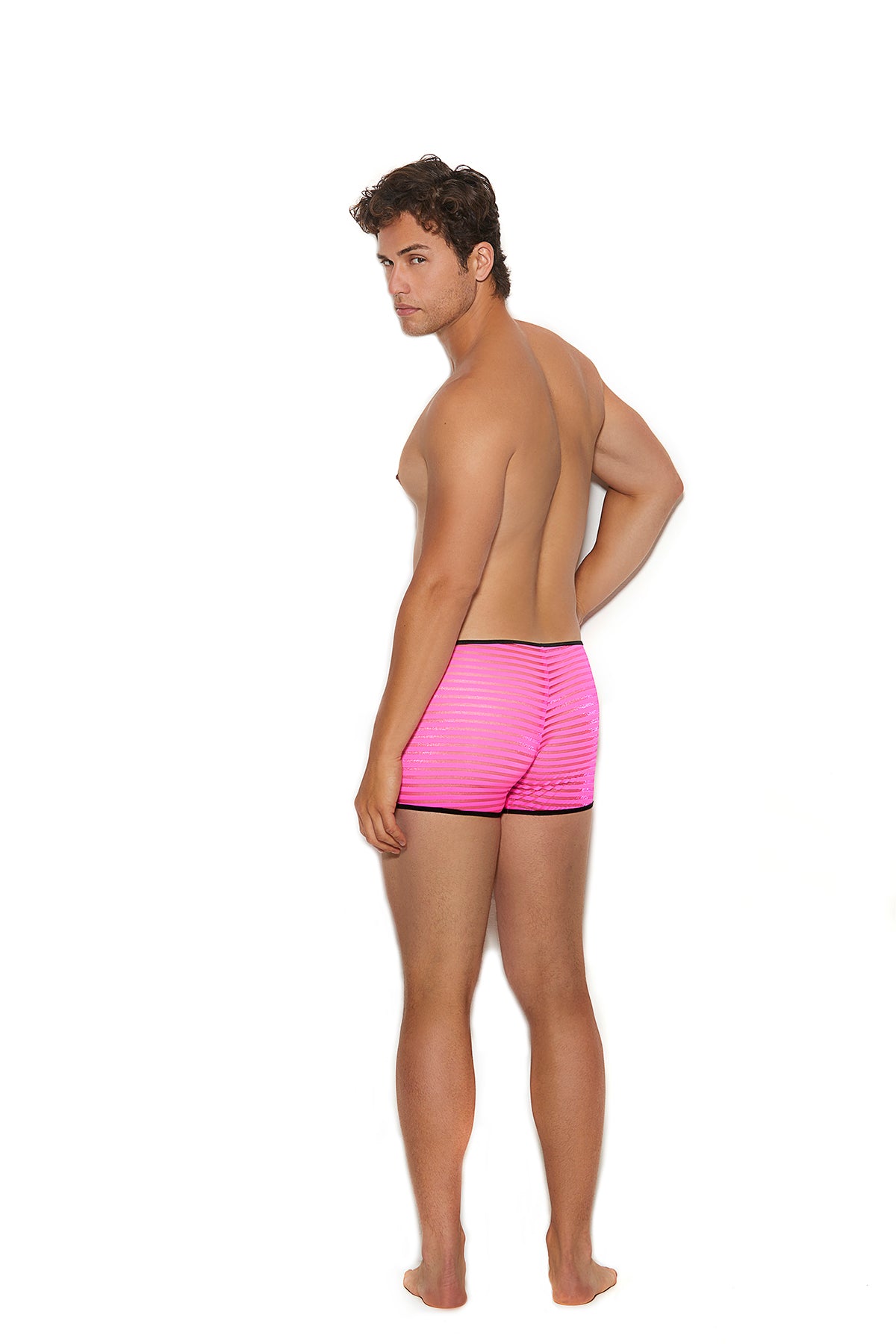 Laferb Unique Intimates Men's Striped Mesh Boxer Brief