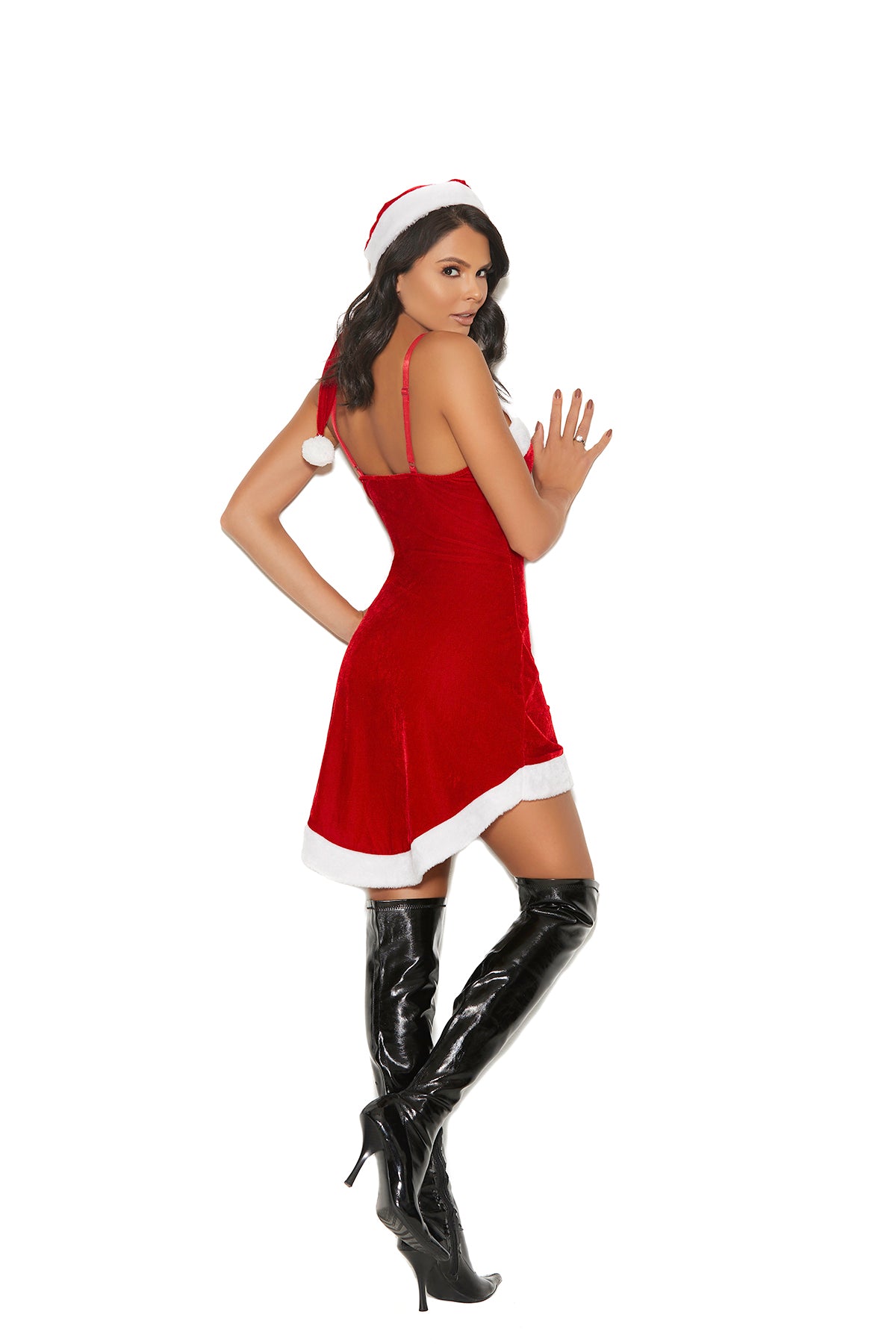 LaFerb Unique Intimates Santas Sweetie - 2 Pc, Costume Includes Velvet Dress With Adjustable Straps And A Hat