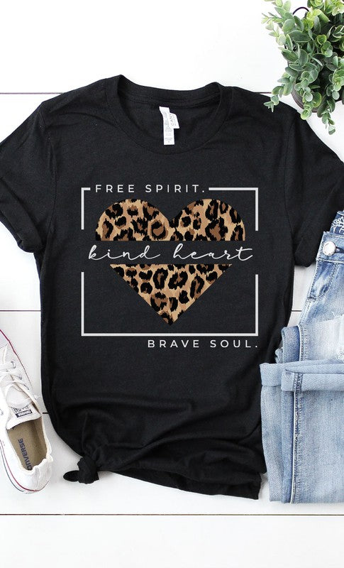 Free Spirit Leopard Heart Graphic Tee PLUS