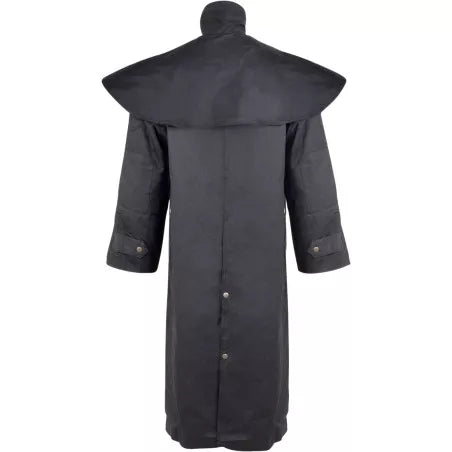 Black Full Length Oilskin Duster