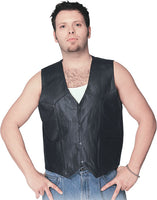 Men's Classic Leather Vest With Gun Pocket